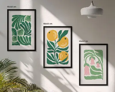 Set de tablouri pentru dormitor cu modele minimaliste de plante