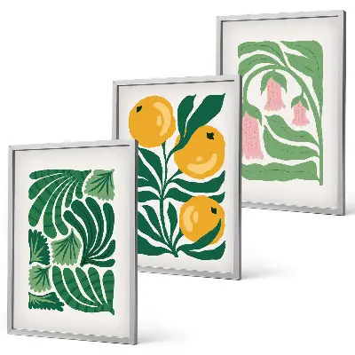 Set de tablouri pentru dormitor cu modele minimaliste de plante