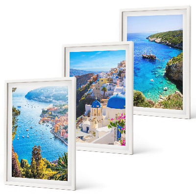 Set tablouri decorative Vederi grecești ale insulei Santorini, Oia