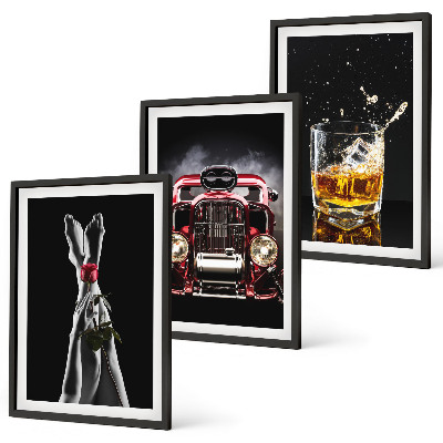 Set tablouri pentru dormitor Picioarele femeilor au crescut în whisky cu mașină