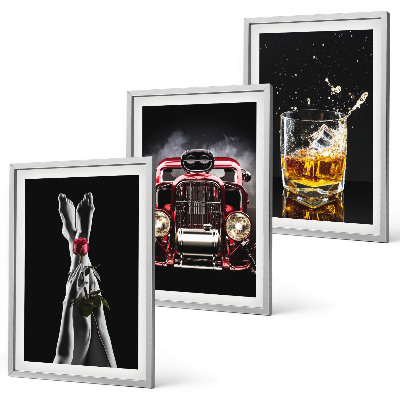 Set tablouri pentru dormitor Picioarele femeilor au crescut în whisky cu mașină