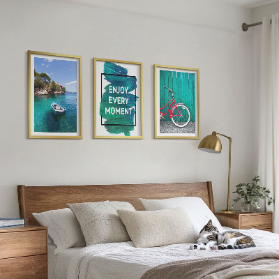 Set tablouri pentru dormitor Inspirație pentru biciclete cu barcă pe mare