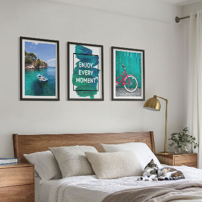 Set tablouri pentru dormitor Inspirație pentru biciclete cu barcă pe mare