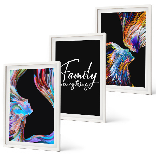 Set tablouri decorative Portrete de oameni, modele colorate, familie