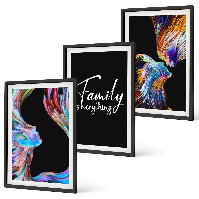 Set tablouri decorative Portrete de oameni, modele colorate, familie