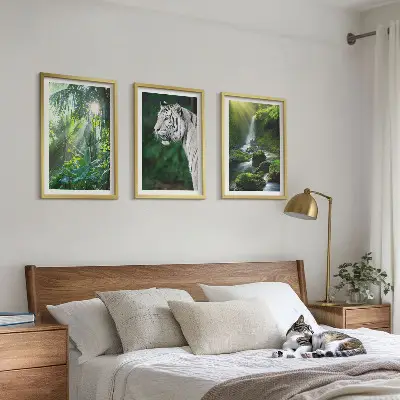 Set tablouri pentru dormitor cu cascada tigrului din junglă
