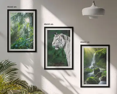 Set tablouri pentru dormitor cu cascada tigrului din junglă