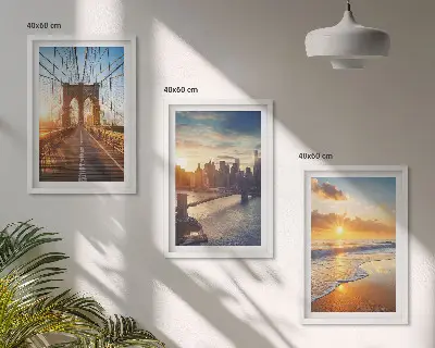 Set tablouri pentru dormitor cu poduri, apusuri de soare și oraș