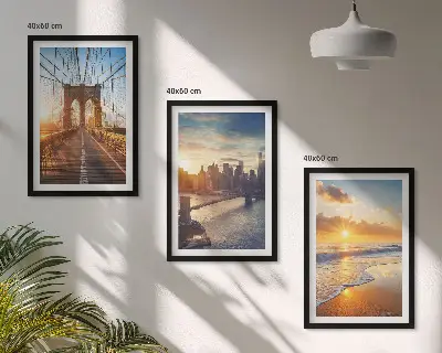 Set tablouri pentru dormitor cu poduri, apusuri de soare și oraș