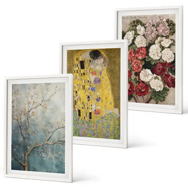 Set de tablouri pentru dormitor cu modelul Florile copacului pictat de Klimt