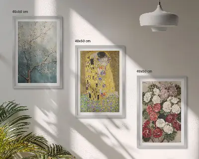 Set de tablouri pentru dormitor cu modelul Florile copacului pictat de Klimt
