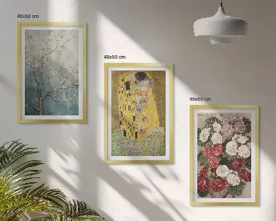 Set de tablouri pentru dormitor cu modelul Florile copacului pictat de Klimt