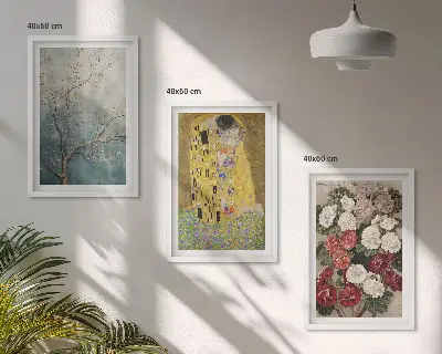 Set de tablouri pentru dormitor cu modelul Florile copacului pictat de Klimt