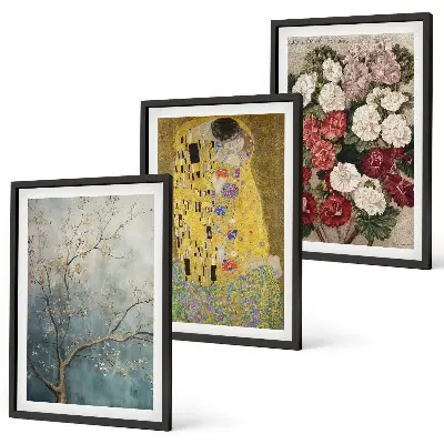 Set de tablouri pentru dormitor cu modelul Florile copacului pictat de Klimt
