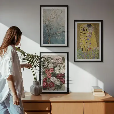 Set de tablouri pentru dormitor cu modelul Florile copacului pictat de Klimt