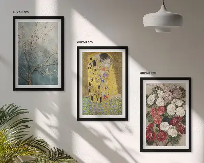 Set de tablouri pentru dormitor cu modelul Florile copacului pictat de Klimt