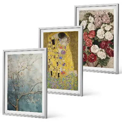Set de tablouri pentru dormitor cu modelul Florile copacului pictat de Klimt