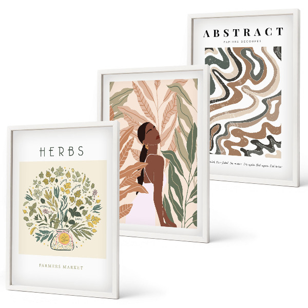 Set tablouri decorative Postere minimaliste pastelate în stil boho