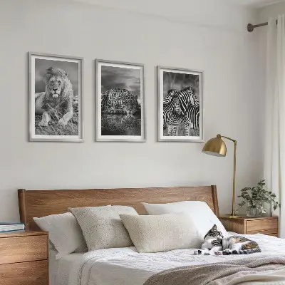 Set de tablouri decorative cu animale sălbatice din savană