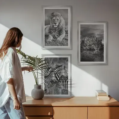 Set de tablouri decorative cu animale sălbatice din savană