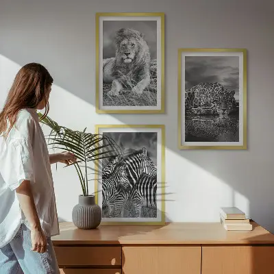 Set de tablouri decorative cu animale sălbatice din savană