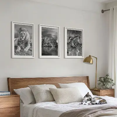 Set de tablouri decorative cu animale sălbatice din savană