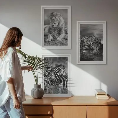 Set de tablouri decorative cu animale sălbatice din savană