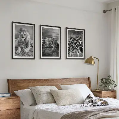 Set de tablouri decorative cu animale sălbatice din savană