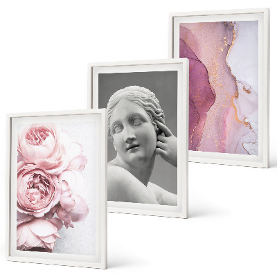 Set tablouri pentru dormitor Sculptură abstractă de femeie cu bujori