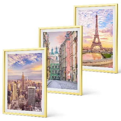 Set tablouri decorative orașe New York și Paris la amurg