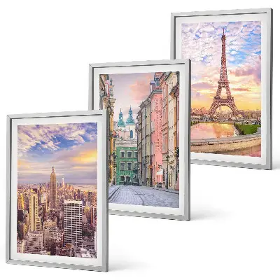 Set tablouri decorative orașe New York și Paris la amurg