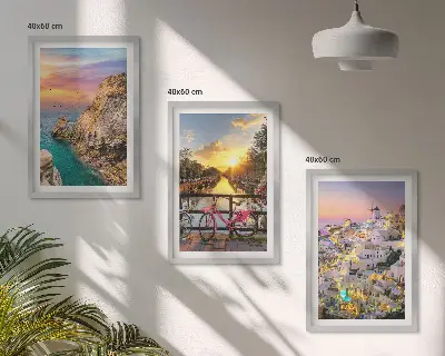 Set tablouri pentru dormitor cu apus de soare la malul mării