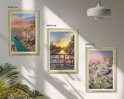 Set tablouri pentru dormitor cu apus de soare la malul mării