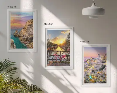 Set tablouri pentru dormitor cu apus de soare la malul mării