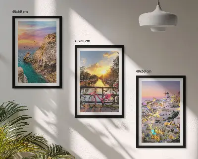 Set tablouri pentru dormitor cu apus de soare la malul mării