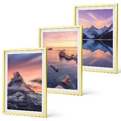 Set tablouri decorative peisaj montan cu lac la vest