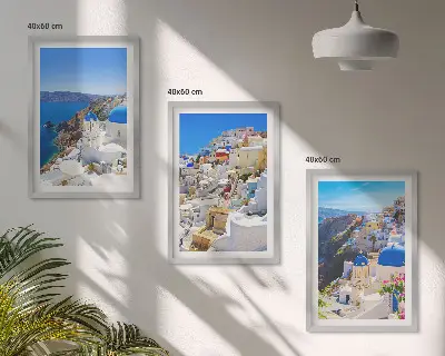 Set tablouri decorative cu arhitectură peisagistică Oia Santorini