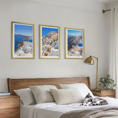 Set tablouri decorative cu arhitectură peisagistică Oia Santorini