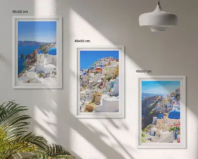 Set tablouri decorative cu arhitectură peisagistică Oia Santorini