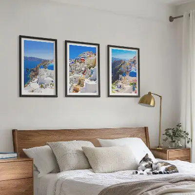 Set tablouri decorative cu arhitectură peisagistică Oia Santorini
