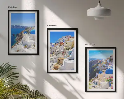 Set tablouri decorative cu arhitectură peisagistică Oia Santorini