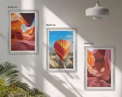 Set tablouri pentru dormitor cu tema Cheile deșertului cu balonul