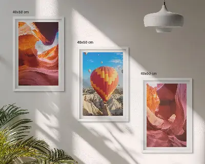 Set tablouri pentru dormitor cu tema Cheile deșertului cu balonul