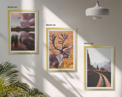 Set tablouri decorative Peisaje montane cu reni