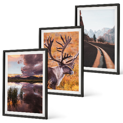 Set tablouri decorative Peisaje montane cu reni