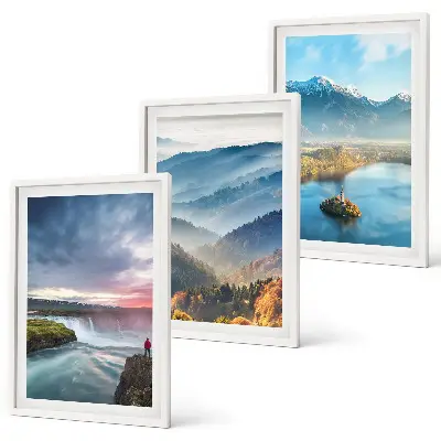 Set tablouri decorative cu peisaje montane și cascade