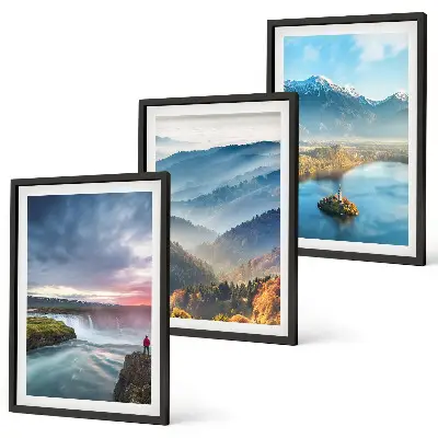 Set tablouri decorative cu peisaje montane și cascade