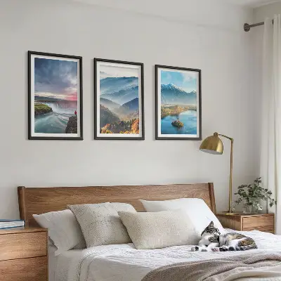 Set tablouri decorative cu peisaje montane și cascade