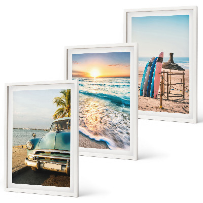 Set tablouri decorative Vacanță la apusul soarelui în Miami