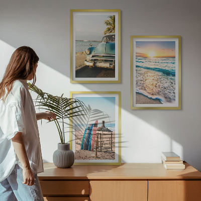Set tablouri decorative Vacanță la apusul soarelui în Miami